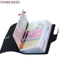 FLYING BIRDS women&men card holder name ID Business Card Holders High Quality Leather 156 Bank credit Card Case Hasp LM4358fb