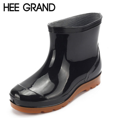 HEE GRAND Men's Rainbooots Fashion Men's Footwear Rubber Boots Rainning Working Shoes For Males XWX4399