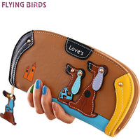 FLYING BIRDS! women leather wallets dollar price women's purse 2016 new card holder coin purse summer style bag ladies LM3091fb