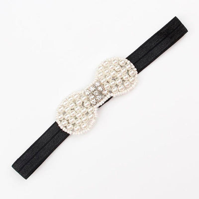 Fashion 2Months-24Months Baby Girl Head Accessories Hair band Baby Party Pearl Bowknot Crown Pearl Headwear