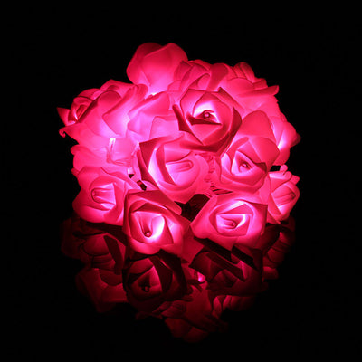 20 LED Fairy Non Waterproof Colorful Roses Flower LED String Lights Battery Operated Outdoor Christmas Party Wedding Decoration