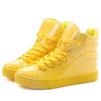 HEE GRAND Casual Shoes Woman Lighted Candy Color High-top Shoes Woman Fashion Shoes Flat Platform Student Shoes XWB001