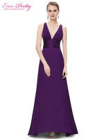 Long Formal Evening Party Dresses Ever Pretty 2017 Court Train HE09008 Sexy V-neck Elegant Cross Back Celebrity Dresses