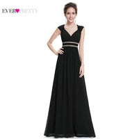 Formal Evening Dresses Long EP08697 Ever Pretty Women Elegant Navy Blue White V neck Sleeveless Empire Evening Dresses 2017 New