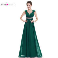 Formal Evening Dresses Long EP08697 Ever Pretty Women Elegant Navy Blue White V neck Sleeveless Empire Evening Dresses 2017 New