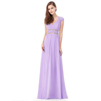Formal Evening Dresses Long EP08697 Ever Pretty Women Elegant Navy Blue White V neck Sleeveless Empire Evening Dresses 2017 New