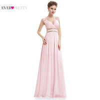 Formal Evening Dresses Long EP08697 Ever Pretty Women Elegant Navy Blue White V neck Sleeveless Empire Evening Dresses 2017 New
