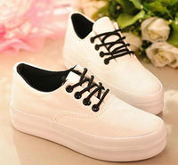 HEE GRAND Hot Thick Bottom Platform Non-slip Women Canvas Shoes Round Toe Mix Color Fashion Shoes For Women Drop Shipping 139