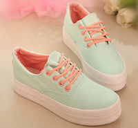 HEE GRAND Hot Thick Bottom Platform Non-slip Women Canvas Shoes Round Toe Mix Color Fashion Shoes For Women Drop Shipping 139