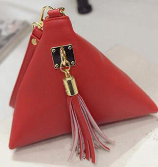 FLYING BIRDS women clutch rivet leather bags Triangular zipper bag ladies purse party bags high quality handbag 2017 LM4361fb