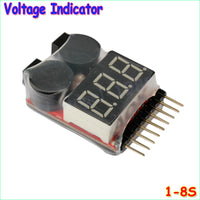 1pcs Hot Sell 1-8S LED Low Voltage Buzzer Alarm Lipo Voltage Indicator Checker Tester Wholesale Dropship