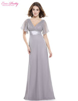 Evening Dresses HE09890 Padded Trailing Flutter Sleeve Long Women Gown 2017 New Chiffon Summer Style Special Occasion Dresses