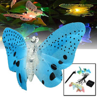 Fiber Optic 12 LED String Light Christmas Butterfly Solar Powered LED Fairy Light Outdoor Lighting Garden Party Decor