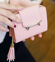 FLYING BIRDS Cute Cat Leather Wallet Trifold Slim Mini Women Small purses Female Purse Coin Card Holder bag Dollar price A70fb