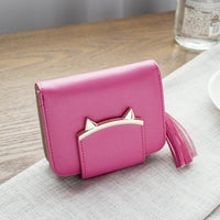 FLYING BIRDS Cute Cat Leather Wallet Trifold Slim Mini Women Small purses Female Purse Coin Card Holder bag Dollar price A70fb