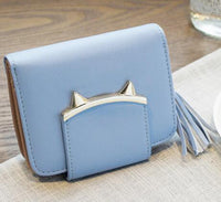 FLYING BIRDS Cute Cat Leather Wallet Trifold Slim Mini Women Small purses Female Purse Coin Card Holder bag Dollar price A70fb