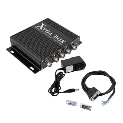 XVGA Box RGB RGBS RGBHV MDA CGA EGA to VGA Industrial Monitor Video Converter with US Plug Power Adapter Black