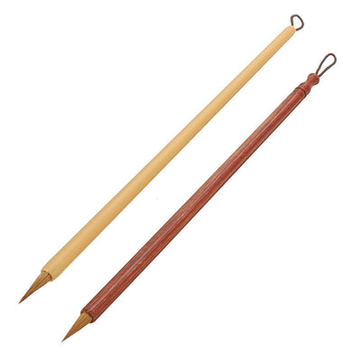 2Pcs Chinese Calligraphy Brushes Set Wooden Shaft Handle Wolf Hair Brush Paint for Artist Gift Drawing Art Painting Supplies