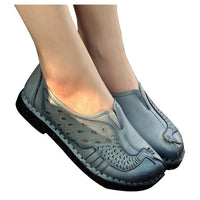 HEE GRAND Woman Loafers Spring Top Soft PU Leather Flats Anti-Slippy Shoes Ethnic Style Women's Shoes Size 40 XWD5225