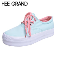 HEE GRAND Hot Thick Bottom Platform Non-slip Women Canvas Shoes Round Toe Mix Color Fashion Shoes For Women Drop Shipping 139