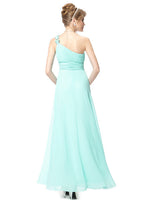 [Clearance Style]  Evening Dress Ever-Pretty HE09596 One Shoulder Long Flower Ruffles Chiffon Formal Evening Dresses