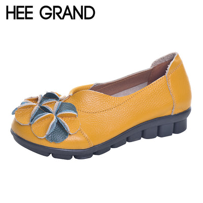 HEE GRAND Loafers Woman Top PU Leather Anty-slippy Bottom Flower Slip on Spring Shoes Mother's Shoes Woman Size 40 XWD3683