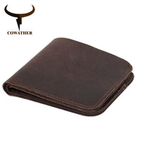 COWATHER 2017 Vintage cross style cow genuine leather wallets for men top high quality new craft handmade popular original brand
